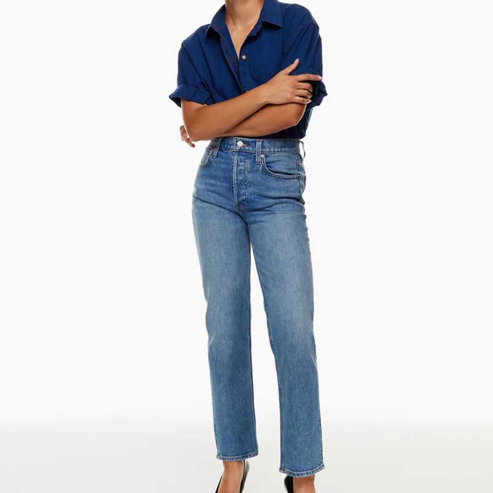 Aritzia Jeans Denim Forum Arlo High Rise Straight 28L
